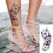 Large Temporary Flower Tattoos for Women - Lily, Peach, Plum, Peony Designs | 6 Sheets - Buy Online on SooperMarket.com