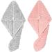 2Pcs Hair Towel Wrap - Quick Dry Microfiber Towel for Curly Hair & All Hair Types - Anti-Frizz & Button Fixing - Large 9.8x25.6 - Buy Online on SooperMarket.com