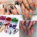 Kalolary Nail Art Kit with Butterfly Sequins, Dried Flowers, Foil, Shavings, Rhinestones, Tweezers, and Picker Pencil - DIY Female Nail Decoration - Buy Online on SooperMarket.com