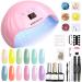 Modelones Gel Nail Kit - 12 Colors Gel Nail Polish Set with Lamp Starter Kit 48W Nail Lamp Gloss Matte Top Coat Base Coat Gel Nail Starter Kit Beauty Gifts