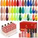 Lavender Violets 25 Pcs Gel Nail Polish Mousse pudding Colours Foundation Blooming Gel Base Coat Glossy n Matte Top Coat Dotting Drawing Nail Brush Manicure Soak Off UV LED Varnish C407 #25 Mousse pudding