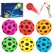 Aihaoyu 6 pieces Astro Jump Ball - Mini Colored Jump Ball Hohe Bounce Loch Ball Toy High Springing Rubber Ball Super High Bouncing Space Ball Planet Balls for Outdoor & Indoor Style3
