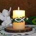 Bofunx Drip Protection Candle Wreath - Christening Communion & Wedding Decorative Skirt with White Fish Design - Buy Online on SooperMarket.com