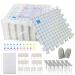 LAMXD Blocking Mats for Knitting - Extra Thick Blocking Boards with Grids with 8PCS Knitting blockers 100 T-pins and 20 Stitch Marker for Needlework or Crochet - Pack of 9 Knittingmats KIT2