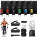 Resistance Bands Set, Ezona 200lbs Heavy Exercise Bands with Handles for Men Women, Workout Bands Fitness Training Tubes with Door Anchor, Ankle Straps for Home Gym, Yoga, Physical Therapy Black