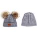 Baby Pom Pom Hat - Infant Winter Beanie Cap in Grey for Boys and Girls - Crochet Fur Hairball Toddler Hat - Buy Online on SooperMarket.com