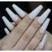 MISUD Glitter Long Coffin Fake Nails - White Ballerina Shape Acrylic Nails for Women & Girls - Buy Online on SooperMarket.com