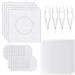 Sc0nni 4 Sets 5mm Fuse Bead Board Clear Plastic Pegboards with Sticky Bead Mat for Kids DIY Craft Beads (Square)