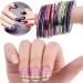 Nail Pen Designer Stamp Nail Art Tool with 15pcs Nail Painting Brushes Nail Dotting Tool Nail Foil Manicure Tape Color Rhinestones for Nails - Buy Online on SooperMarket.com