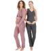 Herzmutter Maternity Homewear Set | Three Piece Nursing Pyjamas | Pregnancy Wellness Leisure Suit | Dark Blue | 8100 M - Buy Online on SooperMarket.com