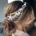 EASEDAILY Starfish Bride Wedding Hair Vine Silver Flower Headband Pearl Headpiece Bridal Hair Piece Crystal Beach Hair Accessories for Women and Girls