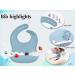 Hoseay 5 Pcs Silicone Baby Weaning Set with Suction Bowl, Plate, Fork, Spoon & Bib - Blue | Baby Led Weaning Feeding Supplies for Kids - Buy Online on SooperMarket.com
