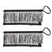 KALLORY 2pcs Banana Hair Clips  Vintage Stretch Banana Clincher No Crease Hair Grip Hair Styling Tool for Women (Black) 11.5X4.3X1CM Black