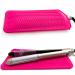 Heat -resistant silicone mat bag mat cover for curly bars hair smoothers smooth iron and other hot hair tools height 28.5 cm and width 14cm pink