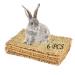 PINVNBY Grass Mat for Rabbit, Bunny Natural Straw Woven Bed, Small Animal Cages Hay Mat Sleeping Chewing, Nesting and Toys for Bunny Guinea Pig Hamster and Rat Bed Mat 6 Pcs