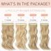 4PCS-11Clips Curly Synthetic Hair Extensions 22 Inches - Dark Blonde mix Bleach Blonde - Buy Online on SooperMarket.com