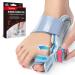 Tech Love Bunion Correctors for Women & Men Adjustable Knob Double Correction Toe Separator for Big Toe Relief Bunion Splints Hammer Toe Straightener with Silicone Pad Comfortable Effective (1PC) Blue