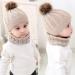 CheChury Toddler Hat and Scarf Set - Baby Knit Pom Beanie Cap with Circle Loop Scarf - 1-3 Years - Beige - Buy Online on SooperMarket.com