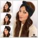 Black Knotted Bow Headband Bow Head Wrap Women's Headband Fashion Hair Band Makeup Wide Plain Headbands Elastic Head Wrap Hair Accessories for Daily Wearing Dating Sports