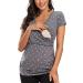 Love2Mi Maternity Nursing Shirt XL Short Sleeve V-Neck - Flower45 Print | Breastfeeding T-Shirt for Pregnancy - Buy Online on SooperMarket.com