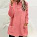 AMhomely Women's Plus Size Soft Teddy Fleece Hoodie - Pink XL | Double Fleece Casual Sweatshirt with V Neck, Pocket, and Lightweight Lounge Top - Buy Online on SooperMarket.com