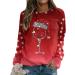 Women's Christmas Snowman & Penguin Print Sweatshirt - Red, O-Neck, Long Sleeve - Buy Online on SooperMarket.com