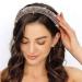 Crystal Diamond Headband for Women Fashionable Handmade Wide Hair Hoops Beaded Bling HairBand Hair Accessories Pearl headdress - Buy Online on SooperMarket.com