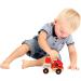 Bino Holzauto Feuerwehr - Wooden Fire Truck Toy for Kids 12 Months+ | Fold-Out Ladder PVC Tires Promotes Hand/Eye Coordination - 17x12x9 cm Red - Buy Online on SooperMarket.com