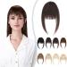 Clip in Fringe Extension Air Bangs With Temples Clip in Bangs 100% Remy Human Hair French Bangs Hairpieces #02 Dark Brown