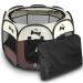 Pet Portable Foldable Playpen, Exercise 8-Panel Kennel Mesh Shade Cover Indoor/Outdoor