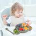 Suction Silicone Baby Plate with Lid, Spoon & Divided Sections - BPA Free & Dishwasher Safe - Toddler Self Feeding Dinnerware Set in Light Green - Buy Online on SooperMarket.com