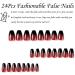 DMQ Coffin False Nails Long 24Pcs Red Black Gradient Fake Nails Ballet Press on Nail French Gradient Stick on Nails Acrylic Nail Tips with Glue for Women Girls Nails Art Black Red Gradient Coffin - Buy Online on SooperMarket.com