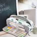 ANGOOBABY Large Pencil Case Big Capacity 3 Compartments Canvas Pencil Pouch for Teen Boys Girls School Students (Green Cactus) - Buy Online on SooperMarket.com