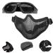 Emageren Airsoft masks foldable Half facial protection mask mask protective mask with softair protective glasses clear steel mask protective glasses military protection mask for halloween cosplay softair paintball cs