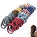 Hair tie no damage silicone scrollie rubber tapes soft and stretchy large hair bands cute and simple ponytail holder for thick heavy and curly hair Dark color mixture 50st