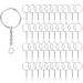 100 Pack Key Ring with Chain and Open Jump 1 inch Split Round Keychain Rings Bulk for Craft Making Jewelry