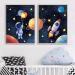 Buy Mwoot 3-Piece Children's Room Decoration Posters | 30x40cm Space Murals for Baby & Young Bedrooms | Canvas Wall Art Without Frame - Room Decor Accessories - Buy Online on SooperMarket.com
