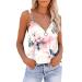 SAUKOLE Summer Tank Tops for Women V Neck Womens Fashion Sleeveless Top Loose Fit Casual Stripe Shirts Blouse Lace White Medium
