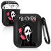 HooYiiok Scream Ghost Airpods Case 2nd Generation Horror airpods 2nd Generation case Funny Airpods 2nd/1st Generation Case Cover with Keychain (Black)