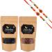 Jaiccha Ghasitaram Rakhi Gifts for Brothers Rakhi Dryfruits - Blueberry 100 GMS and Peri Peri Almonds 100 GMS Pouch with 2 Rudraksh Rakhis