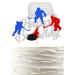 Arthsdite 1Pc Ice Hockey Cake Topper Happy Birthday Sign Sport Cake Decorations Puck Theme for Kids Girl Boy Man Women Birthday Party Supplies - Sliver Glitter Silver