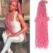Leeven 30 Inch Pink Soft Locs Crochet Hair 15 Strands Pre Looped Distressed Faux Locs Natural Butterfly Locs Boho Goddess Locs Curly Synthetic Braids Hair for Women 30 Inch (Pack of 1) Pink
