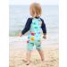 HUAANIUE Baby Girls One Piece Long Sleeve Swimwear UPF 50+ | Boys Bathing Beachwear 3-4 Years D | Sea-life Print - Buy Online on SooperMarket.com