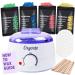 Waxing Kit for Women Men, Wax Warmer Hair Removal Kit with 4 Packs Hard Wax Beans, Painless Wax Melt Warmer with 10 Wax Applicator Sticks, At Home Waxing Kit for Sensitive Skin, Eyebrow, Armpit, Bikini, Brazilian All-white