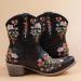 ZGRZPMGR Women's Western Cowgirl Embroidered Ankle Boots - Black (9.5-10) - Buy Online on SooperMarket.com