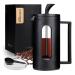 OGNI ORA French Press Coffee Maker, 12 Ounce (350 ml) Thickened Borosilicate Glass Camping Coffee Makers with 3 Filter Screens, Coffee Press Dishwasher Safe, Black black-12oz