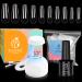 Beetles Nail Tips and Glue Gel Nail Kit, 2 In 1 Nail Gel and Base Gel with 500Pcs Coffin Nails and Innovative UV LED Lamp Easy DIY Halloween Nails Art Fast Nail Extension Set Acrylic Nail Kit