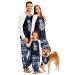 IFFEI Christmas Pyjamas Matching Family Pajamas Sets Xmas Pjs Letter Print Tops and Plaid Pants Sleepwear Nightwear for Women Men Kids Baby Pet Kids 6-7 Years Blue/Letter