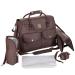 LCP Kids Changing Bag Set of 5 Changing Mat Pacifier Bag Stroller Holder Brown