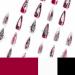 MISUD Long Stiletto Press on Nails - Gothic Red Black Ombre Acrylic Fake Nails - 24 Pcs Glossy Chrome Swirl Design - International Shipping Available - Buy Online on SooperMarket.com